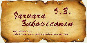 Varvara Bukovičanin vizit kartica